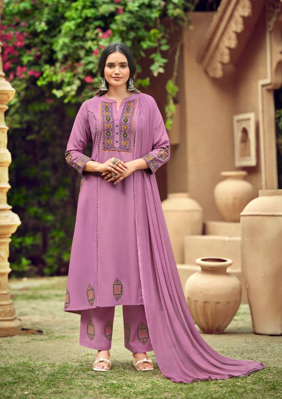 SAANVI By WOODEE 1001 To 1006 Series Designer Ethnic Wear Collection Rayon Kurtis At Wholesale Price